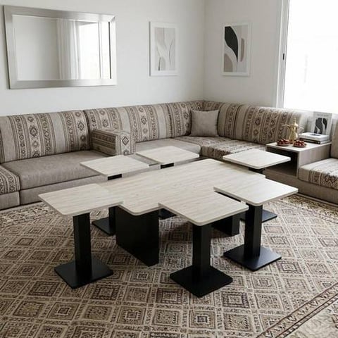 طقم طاولات أرضية هندسية متعددة القطع