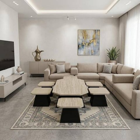 طقم طاولات أرضية بتصميم متداخل عصري