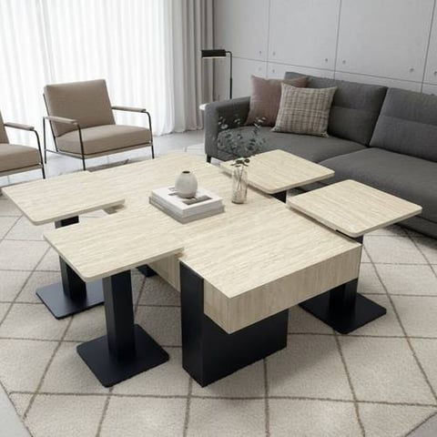 طقم طاولات قهوة متداخلة بتصميم عصري