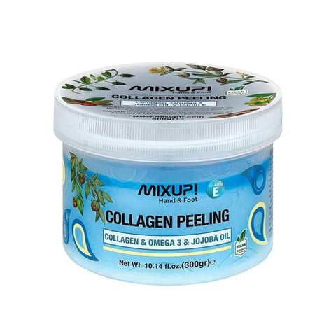 Mixup Collagen Exfoliating Cream for Hands and Feet with Omega 3 and Jojoba 300 g