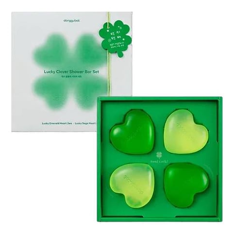 DONGUBAT Lucky Clover Bath Bar Set – 94 g × 4