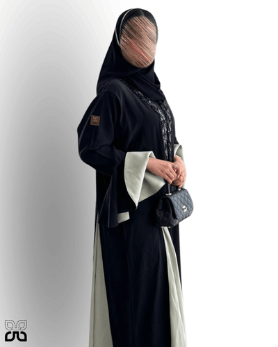 عباية كريب لونين اكمام كلوش