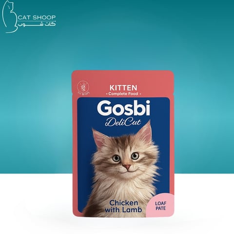 غوسبي طعام رطب أظرف بالدجاج ولحم الضأن للقطط الصغيرة 70g
