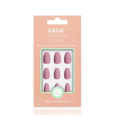 Coffin Self Adhesive Nails Dark Pink  01 - Katia