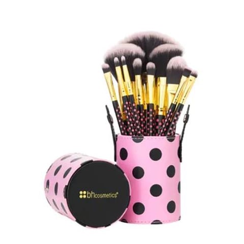 11-piece brush set, pink and black - BH Cosmetics