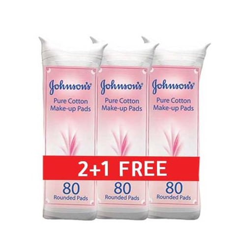 Johnson's Cleansing Cotton Pads 80 Pads 2+1 Free