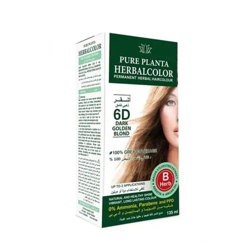 Herbal Color natural hair dye, 6D dark golden blond - Pure Planta