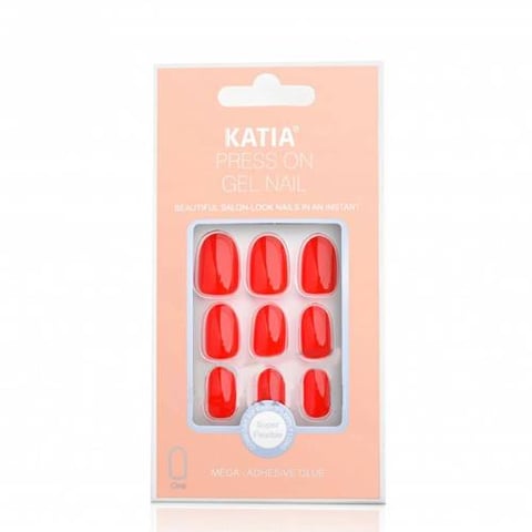 Oval Nails Self-Adhesive Red 28 - Katia