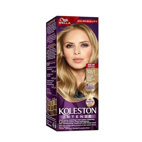 Cream Hair Dye 308/1 Light Ash Blonde - Wella Koleston