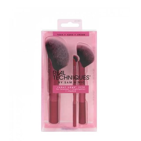 Rebel Edge Trio Bronzer, Eye Shadow & Illuminator Brushes Set-Real Techniques