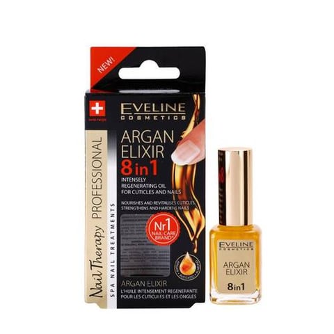 INTENSLY REGENRATING OIL FOR CUTICLES AND NAIL WITH ARGAN ELIXIR 8 IN 1 12ML - EVELINE