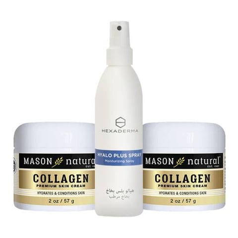 Cheek plumping and hydration set with collagen and hyaluronic acid