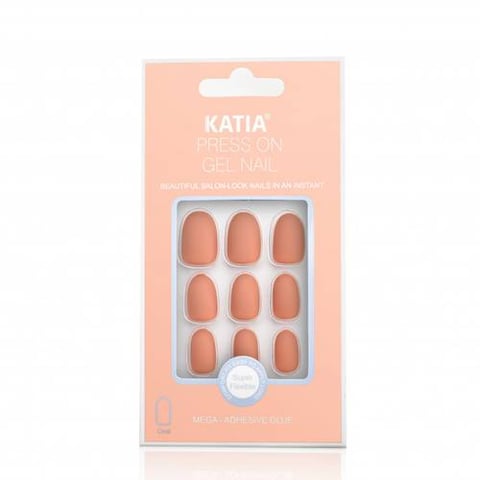Katia - Oval Self-Adhesive Nails Matte Nude 18