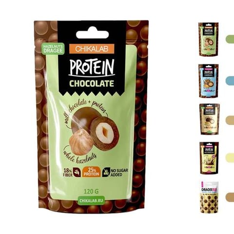 شيكالاب - كرات البروتين المغطاة بالشوكولاتة (120 جم) - Chikalab - Protein Chocolate Covered Dragee