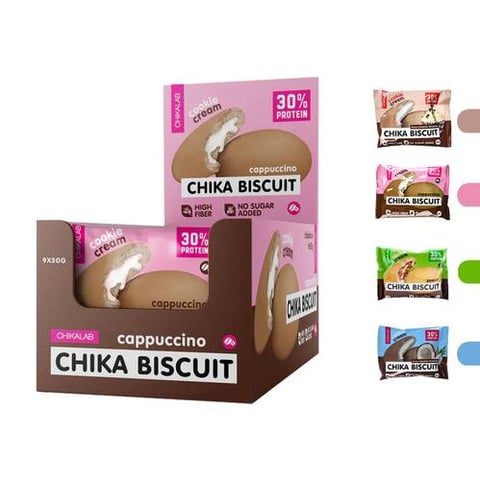 شيكالاب - شيكا بسكيت بسكويت البروتين بالحشوة (9 حبات) - CHIKALAB Chika Biscuit Cookies Protein 
