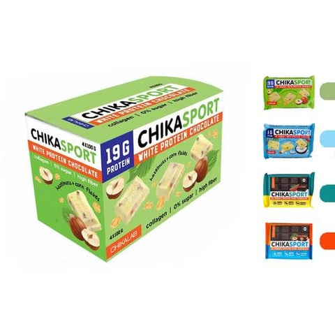شيكالاب - شيكا سبورت شوكولاته بروتين (4 حبات) - CHIKALAB - ChikaSport Protein Chocolate 