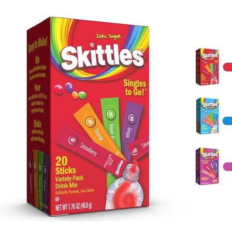 Skittles - Singles to Go Drink Mix (20 sticks)