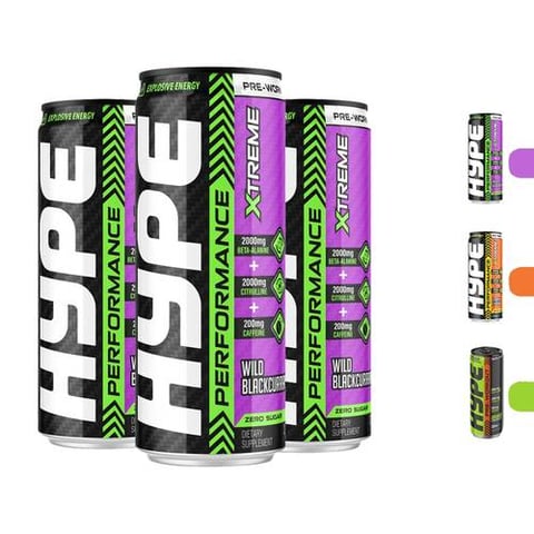 هايب - مشروب طاقة لما قبل التمرين (3 عبوات)  - Hype Pre Workout Performace Xtreme Drink