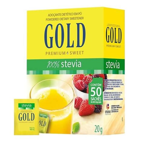 جولد مُحلي ستيفيا بودرة (50 كيس) - Gold Stevia Powder Diet Sweetener