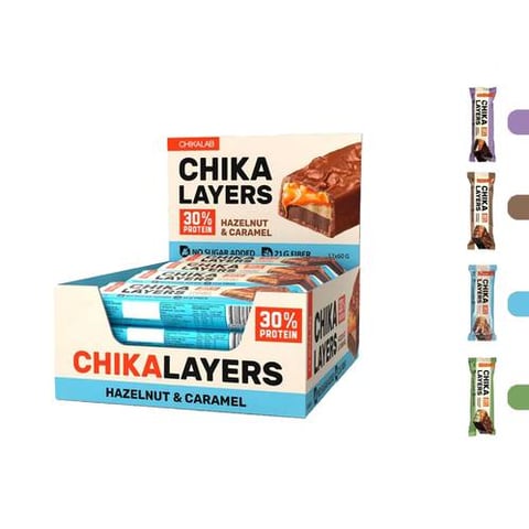 شيكالاب - شيكا لايرز بروتين بار  (12 بار) - CHIKALAB - Chika Layers Protein Bar