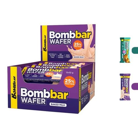 بومب بار - بروتين ويفر (12 حبة) - BombBar - Protein Wafer