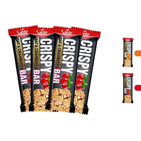 سانتيه -  كرسبي بروتين بار بالشوفان (4 قطع) - Sante Crispy Bar Oat Protein Bar