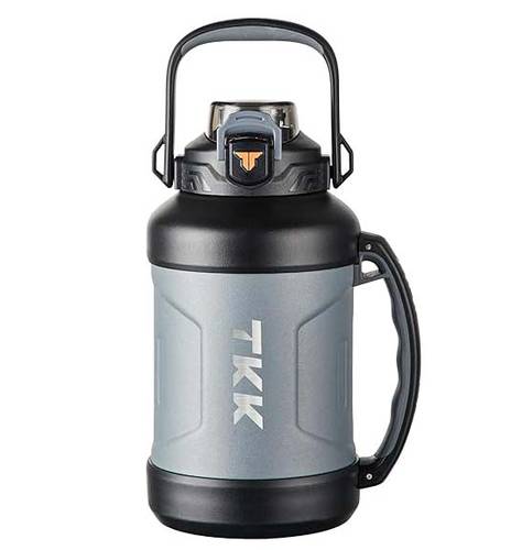تي كيه كيه - زجاجة ماء ستانلس ستيل معزولة كبيرة مع ماصة (1.65 لتر) - TKK Stainless Steel Water Bottle