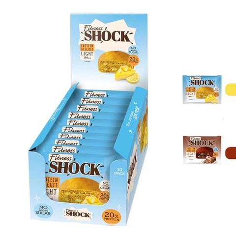 فيتنس شوك - بسكويت بروتين (10 حبات) - Fitness Shock Protein Biscuit Light