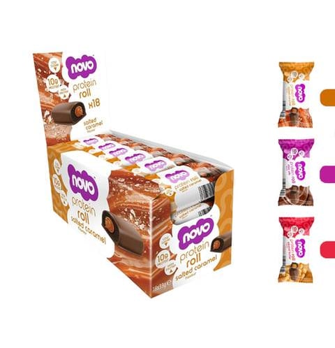 نوفو بروتين - بروتين رول بار (18 حبة) - NOVO - Protein Roll Bars