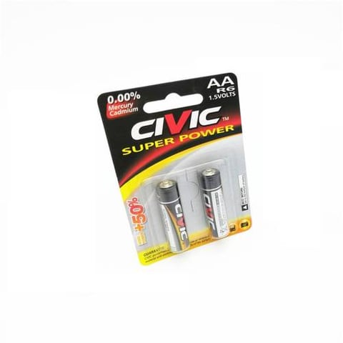 CIVIC BATTERY AA R6 1.5VOLTS 2PCS