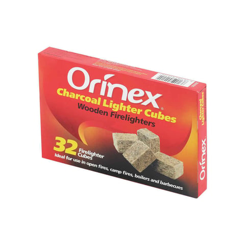 ORINEX CHARCOAL LIGHTER CUBES WOODEN FIRELIGHTERS 32CUBS