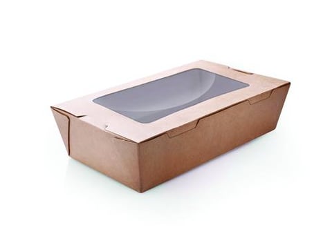 JAWAD PLW25 KRAFT CONTAINER WITH CLEAR LID 25OZ 25P