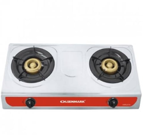 OLSENMARK OMK2316 DOUBLE BURNER STAINLESS STEEL GAS STOVE 