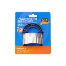 BAKERS SECRET STAINLESS STEEL COOKIE CUTTER SET 3P