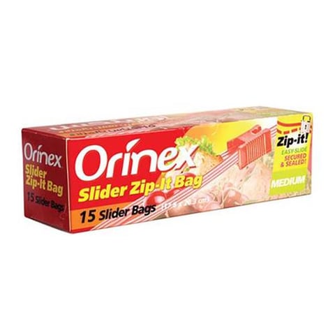 ORINEX SLIDER ZIP-IT BAG 17.8CM*20.3CM 15BAGS