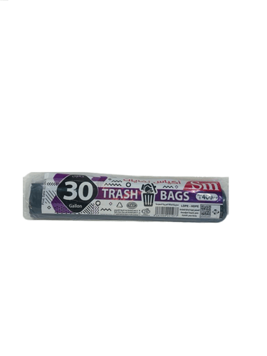 SM TRASH BAG ROLL BLACK 30GALLON 400GRM