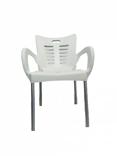 AZANI PLASTIC CHAIR METAL LEGS WHITE 