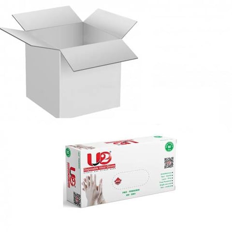 U2 VINYL GLOVES POWDER FREE MEDIUM 700PCS - CARTOON