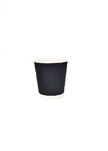 JAWAD COFFEE CUP RIPPLE BLACK NOLID 7OZ 25P 
