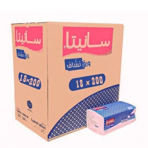 سانيتا مناشف انتر فولد 200ورقه 18باكت - كرتون 