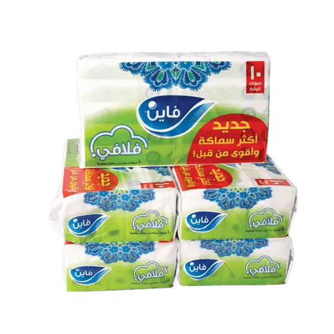 فاين فلافي مناديل وجه 10*130ورق 5ربطة - كرتون