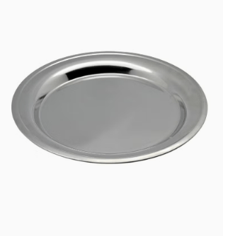 555 STEEL SERVING TRAY FLAT ROUND 50CM