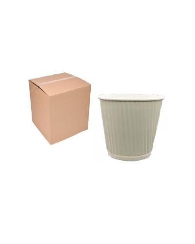 JAWAD COFFEE CUP RIPPLE WHITE NOLID 7OZ 1000P - CARTOON