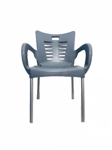 AZANI PLASTIC CHAIR METAL LEGS GREY