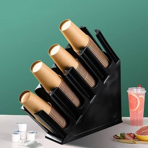 RW CUP HOLDER PLASTIC 4TRAY BLACK JD-86256