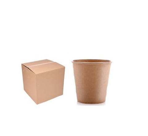 JAWAD COFFEE CUP KRAFT THICK 7OZ 1000P - CARTOON