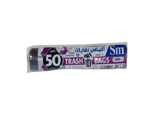 SM TRASH BAG ROLL BLACK 50GALLON 400GRM