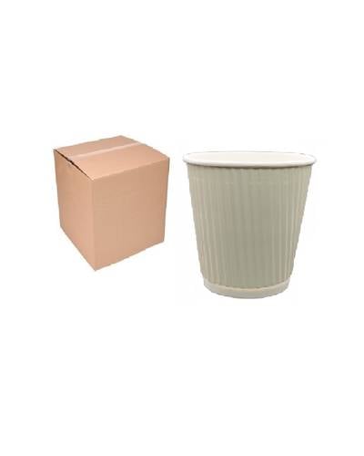 JAWAD COFFEE CUP RIPPLE WHITE NOLID 8OZ 1000P - CARTOON