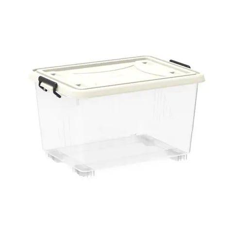 COSMOPLAST STORAGE BOX CLEAR WITH WHEELS&LOCKABLE LID 22L IFHHST540
