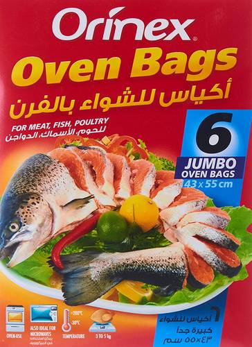 ORINEX OVEN BAGS JUMBO 43CM*55CM 6BAGS